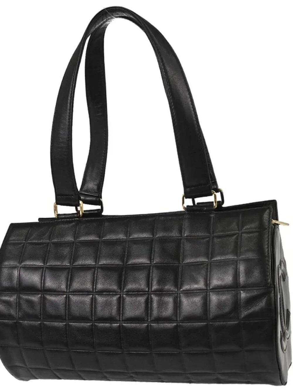 Chanel Black Lambskin Choco Bar Handbag 198221
